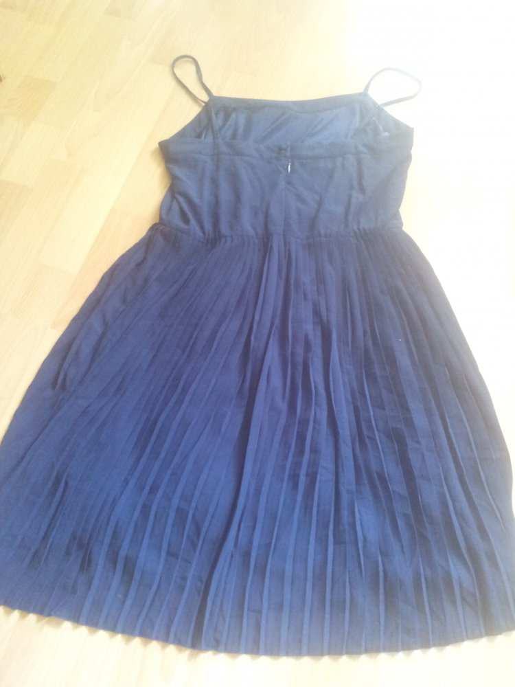 Kleid Minikleid Kleid Plissee dunkelblau mint & berry Gr. 42 NEU