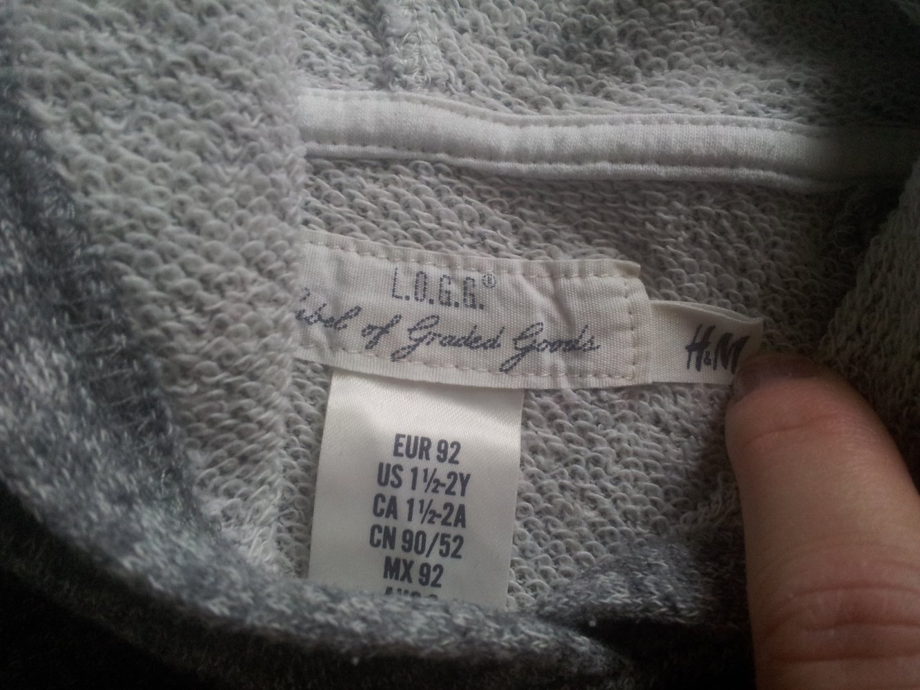 2-teilig Hausanzug Jogginganzug H&M grau weiß Herz Gr. 92