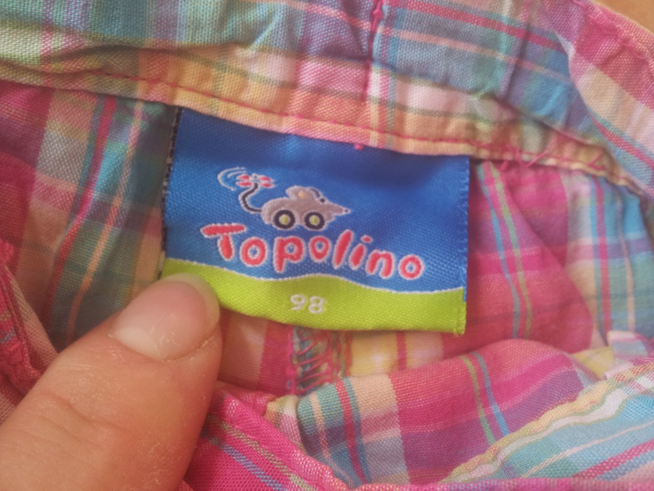kurze Hose Shorts rosa pink gelb türkis kariert Gr.98