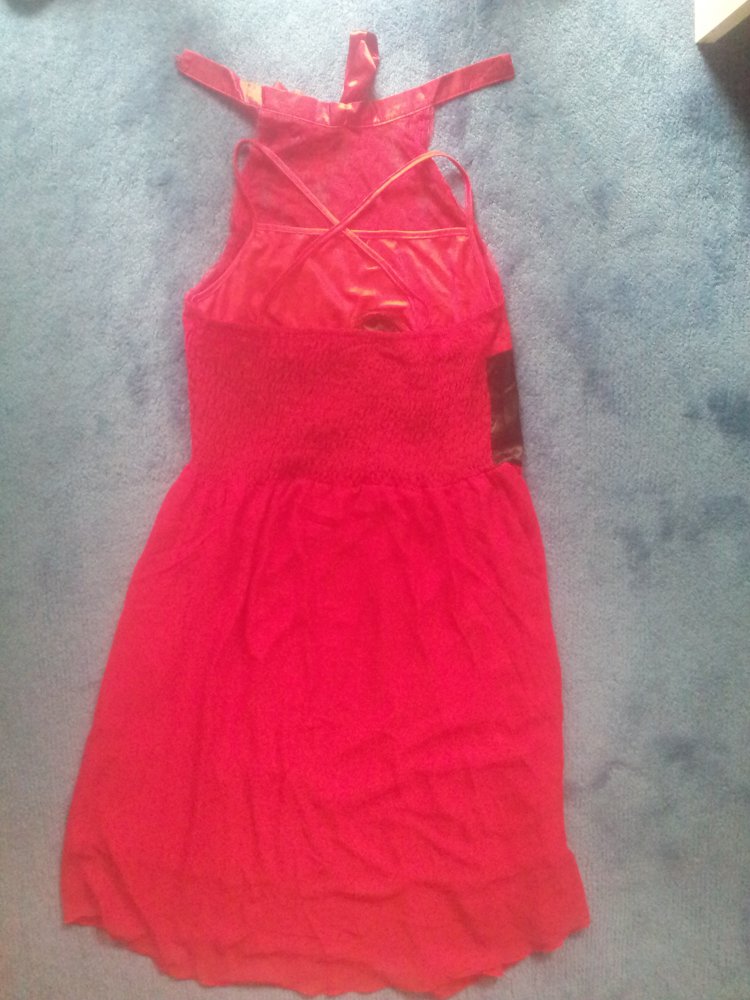 Kleid rot schwarz Gothik transparent Gr. 46/48 NEU