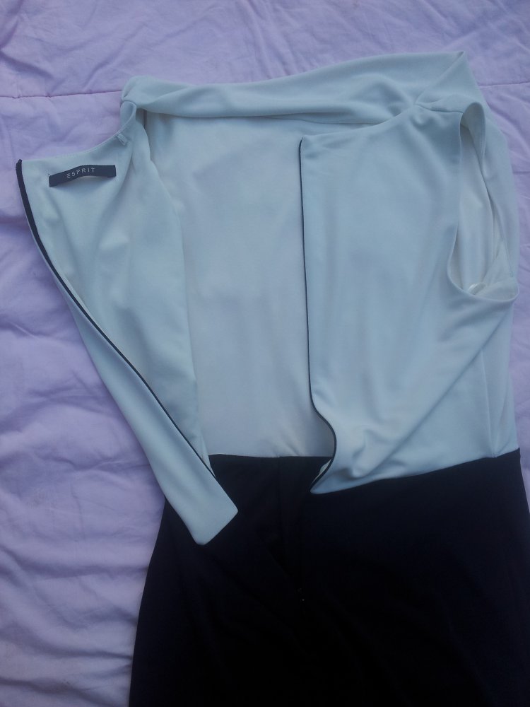 Kleid Etuikleid Business Esprit schwarz weiß Gr. 40 