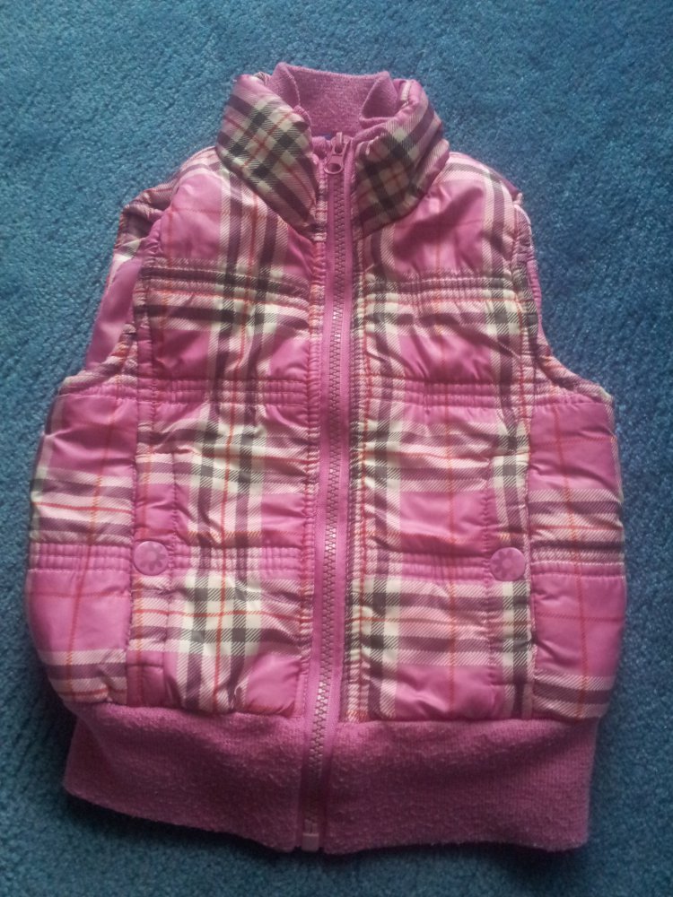 gefütterte Weste pink rosa kariert Gr. 86/92 