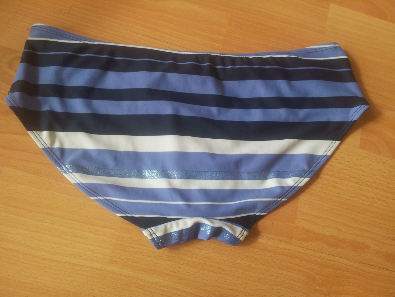 Bikini-Höschen blau Streifen Glitzer Gr. S 36/38 NEU