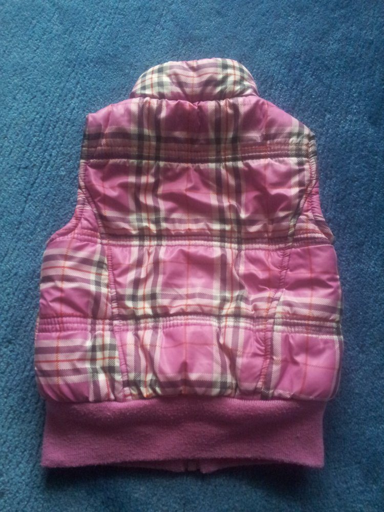  gefütterte Weste pink rosa kariert Gr. 86/92 