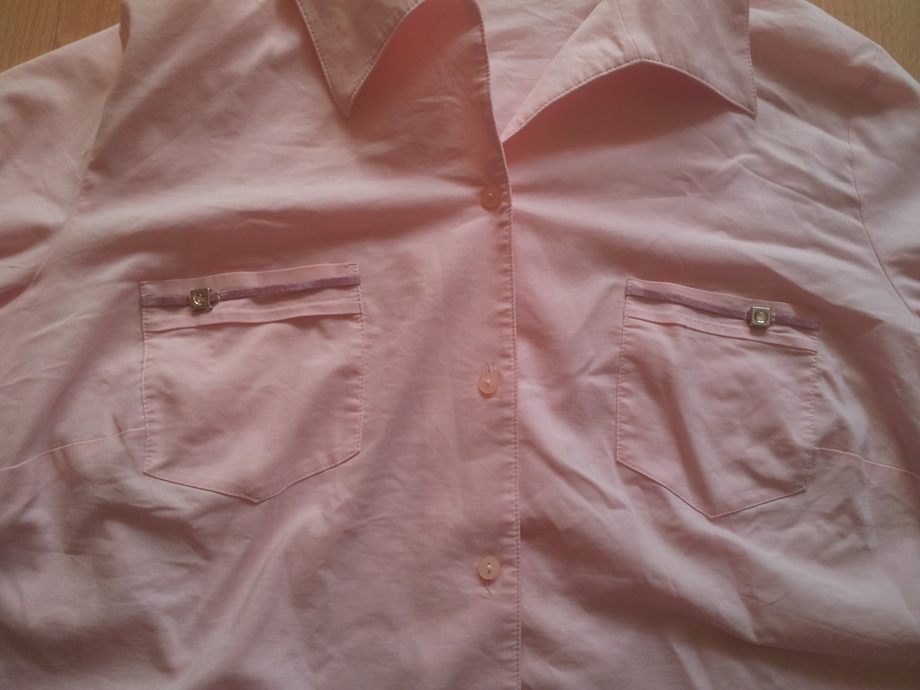 Bluse hellrosa rose lange Ärmel Gr. 50 