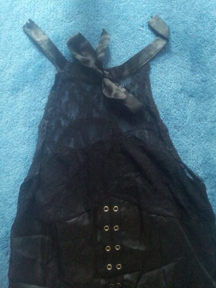  Kleid schwarz Gothik transparent Gr. 46/48 NEU