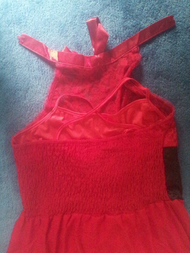 Kleid rot schwarz Gothik transparent Gr. 46/48 NEU