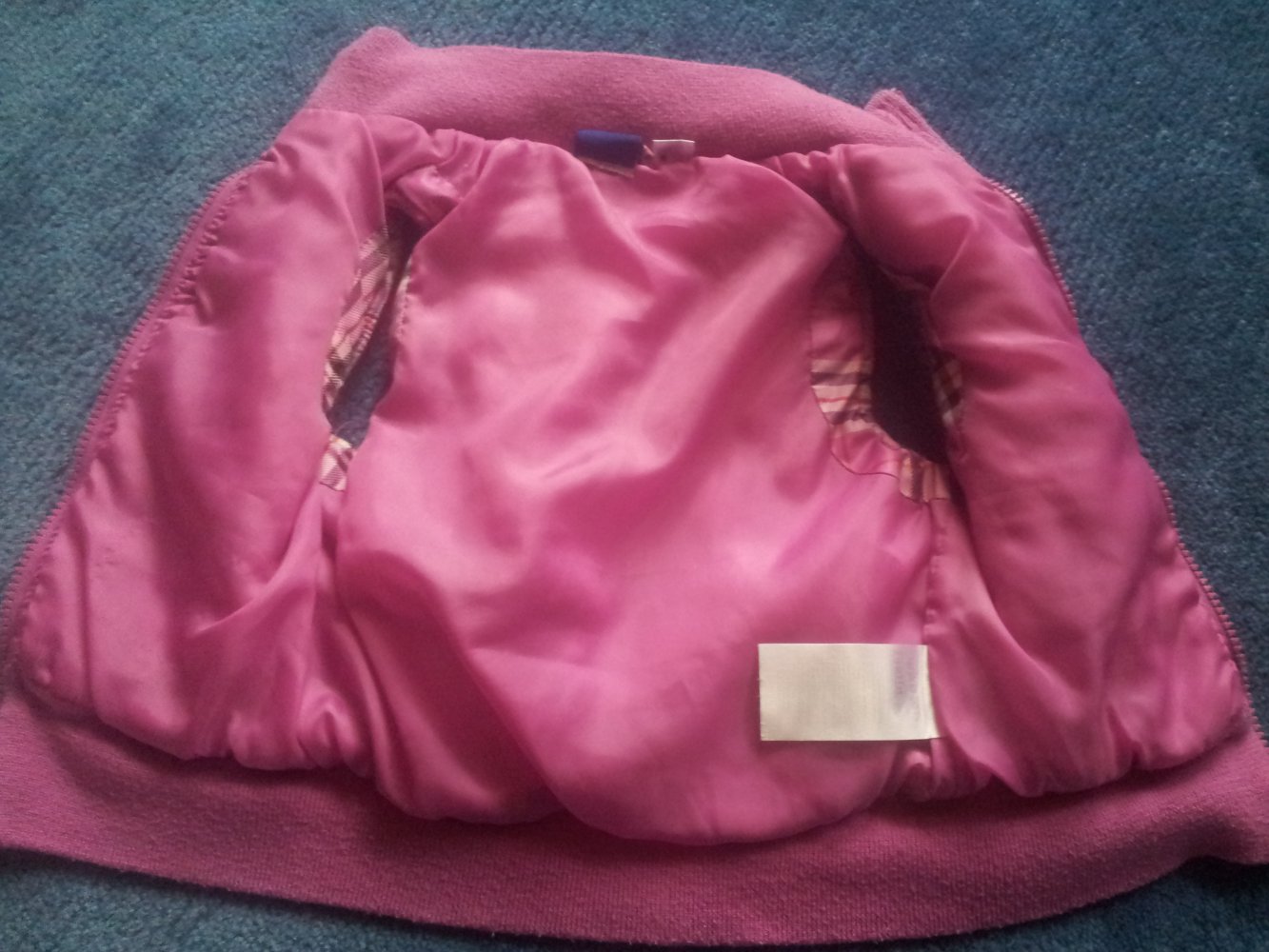  gefütterte Weste pink rosa kariert Gr. 86/92 