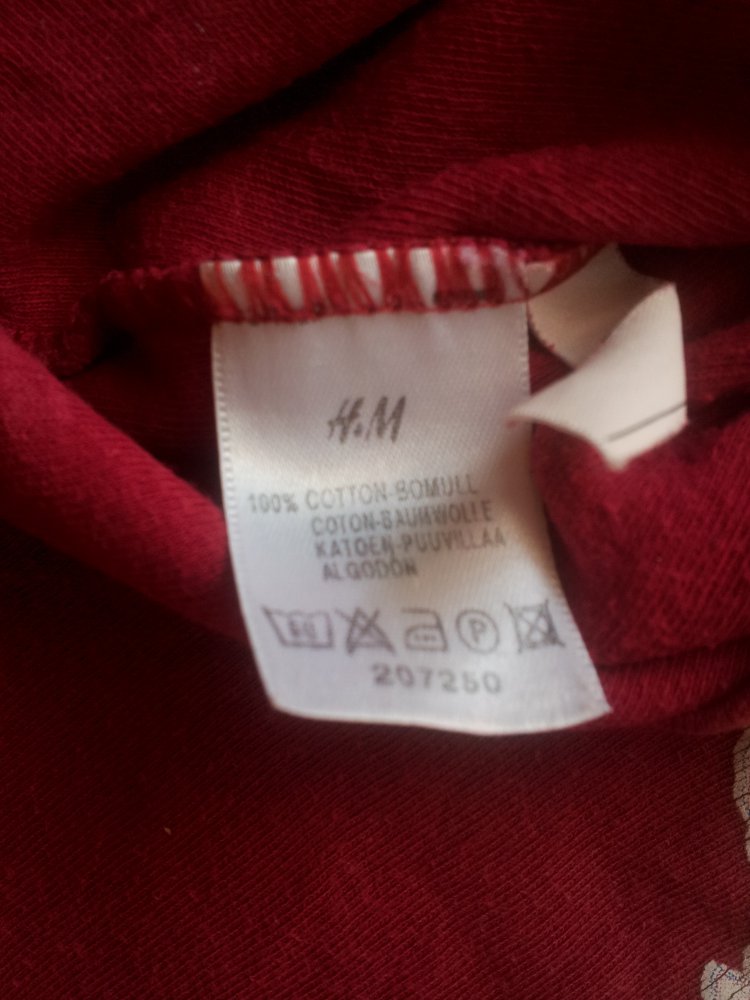Pullover H&M rot weiß Hund Gr. 104