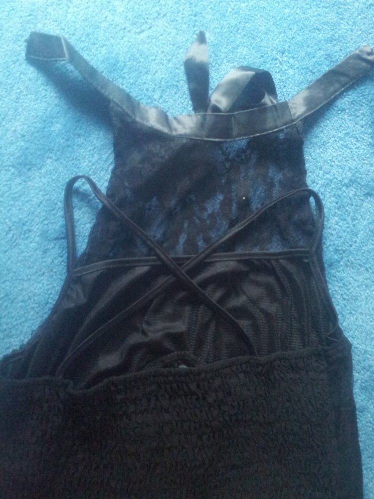  Kleid schwarz Gothik transparent Gr. 46/48 NEU