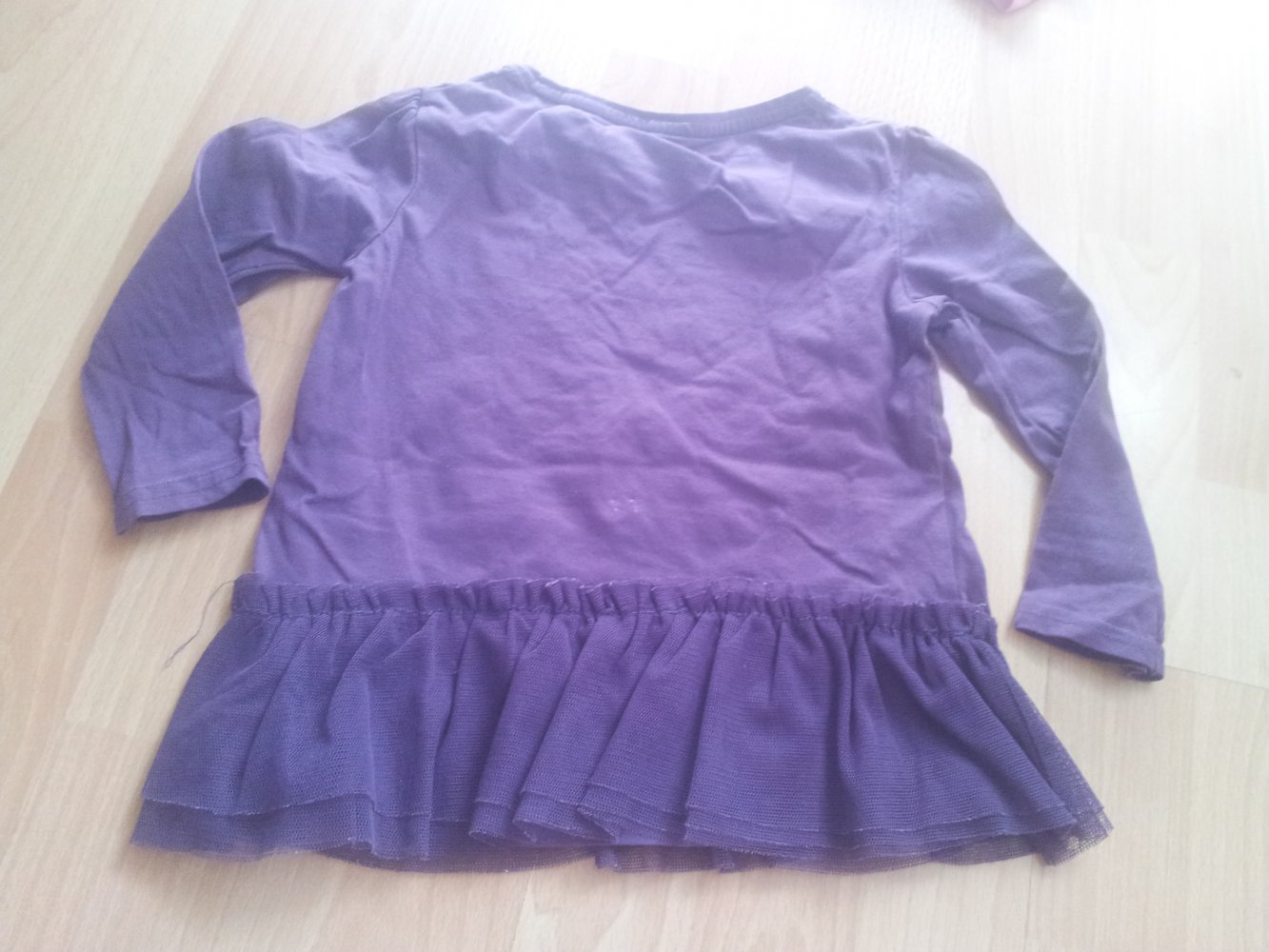 Pullover mit Tütü lila türkis große Nummer Gr. 98
