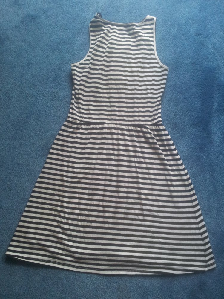 Kleid schwarz weiß Streifen Q/S S.Oliver Gr. XS