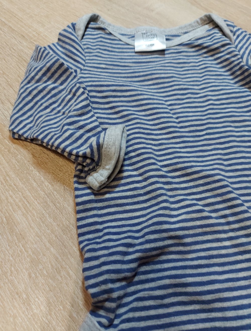 Blau/ Grau gestreifter Langarmbody Größe 62/68 Pocopiano