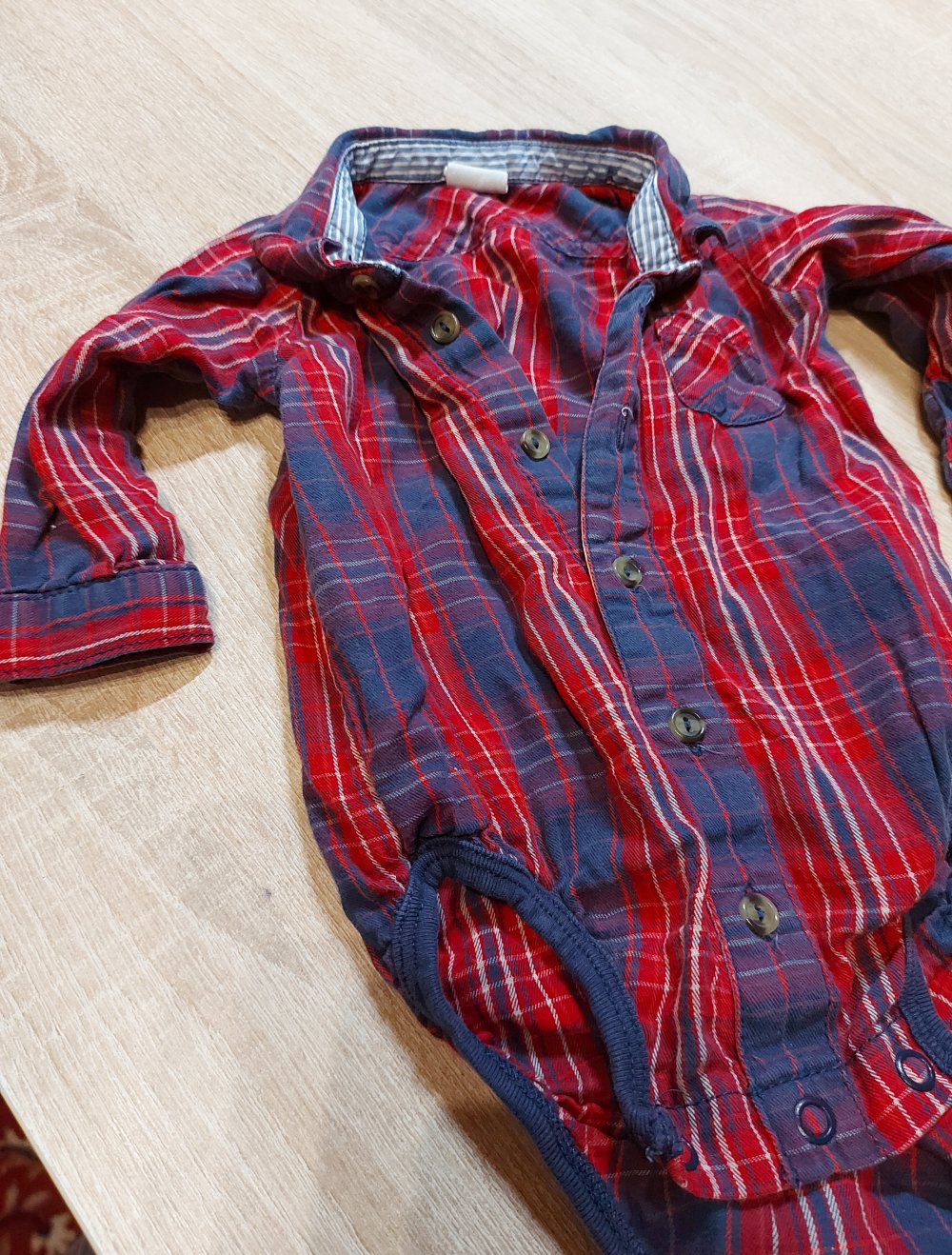 karierter Langarmbody Größe 62 H&M