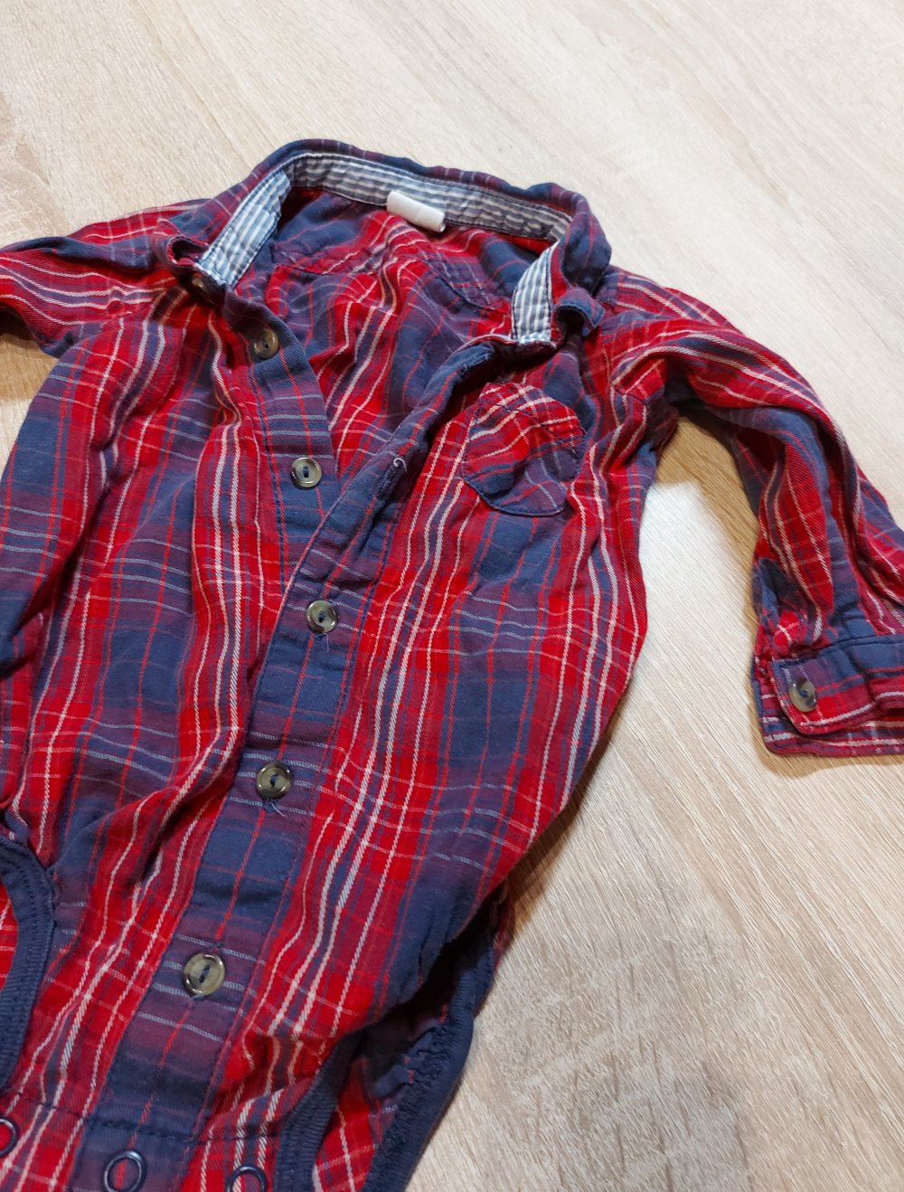 karierter Langarmbody Größe 62 H&M