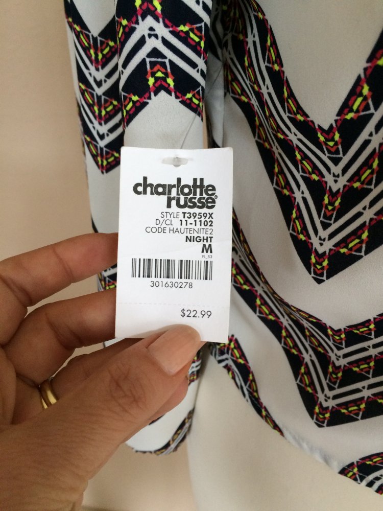 Charlotte Russe Bauchfrei Bluse Gr.S/M Neu mit Etikett