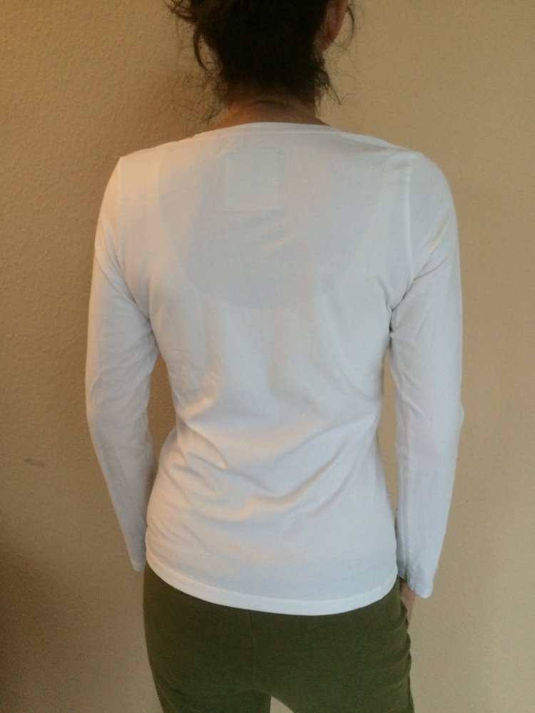 Esprit Langarm Shirt Gr.M weiß mit Blumenmotive