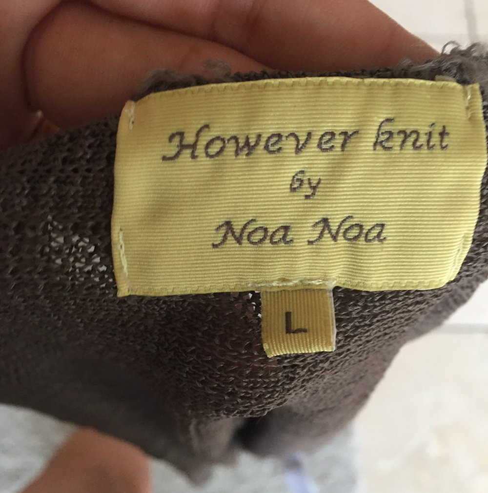 Noa Noa However Knit Sommer Feinstrick Tunika Top Gr.M Taupe Braun