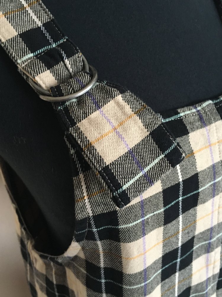 Monki Latzkleid Gr.XS Baumwolle kariert Träger verstellbar