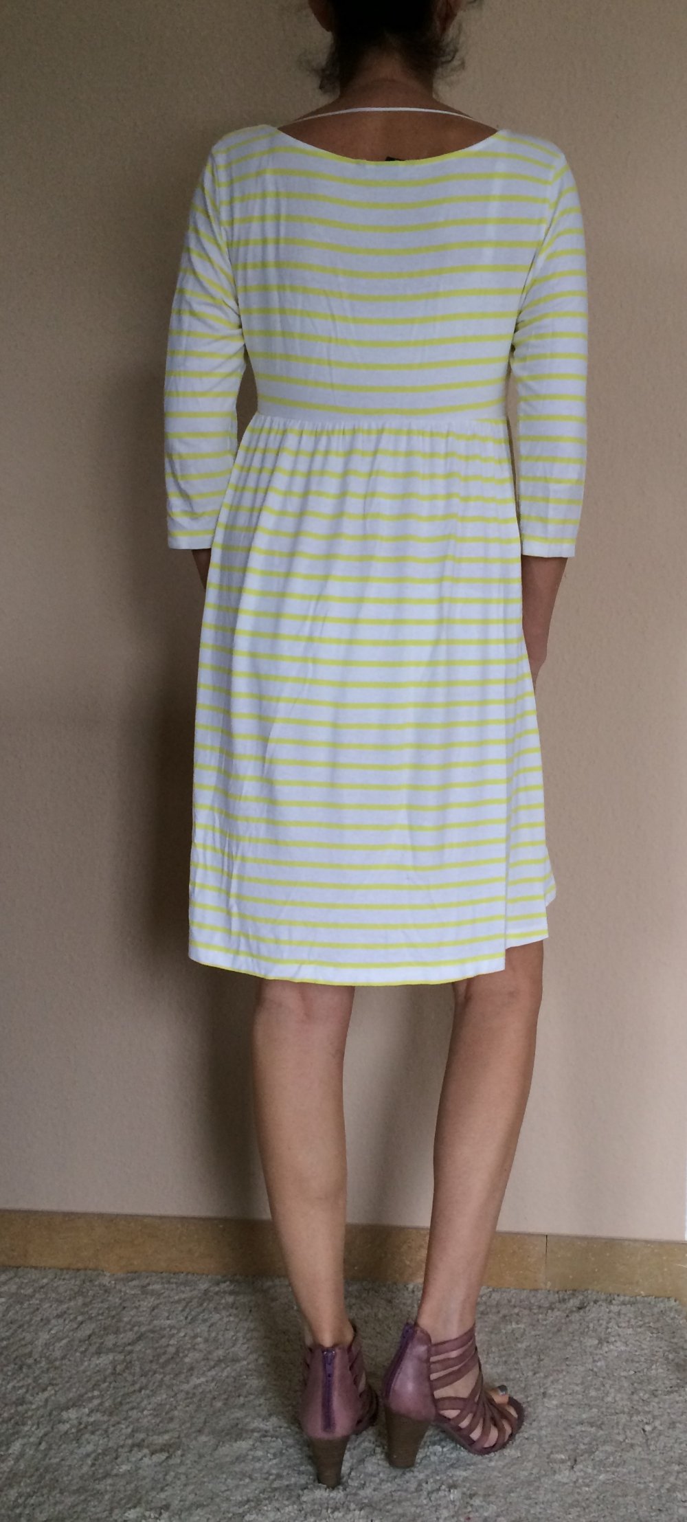 H&M Sommer Ringelkleid Gr.L gelb weiß gestreift A-Linie
