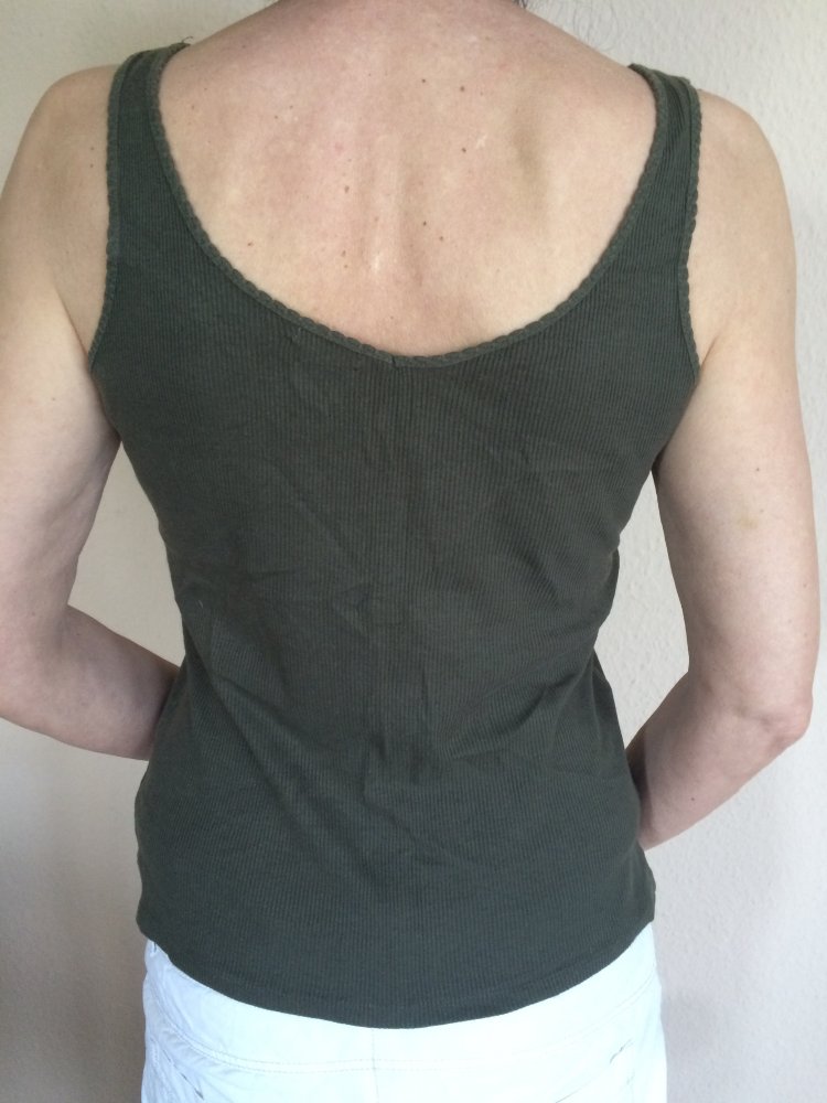 2 TCM Feinripp Unterhemden Gr.M Trägertops Khaki und Orange