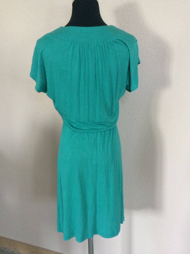 H&M Sommer Strand Kleid grün Gr.S mit Schmucksteinen am Dekolte
