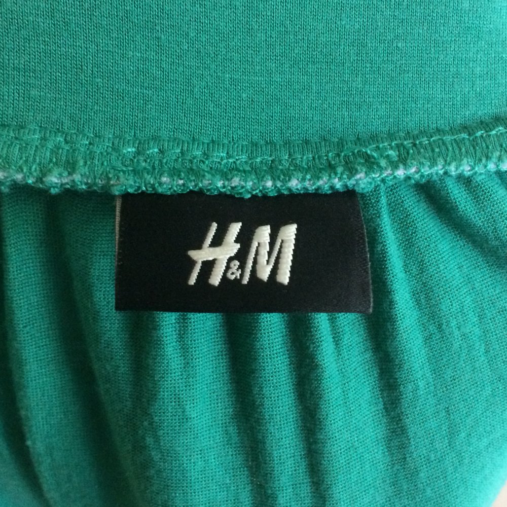 H&M Sommer Strand Kleid grün Gr.S mit Schmucksteinen am Dekolte