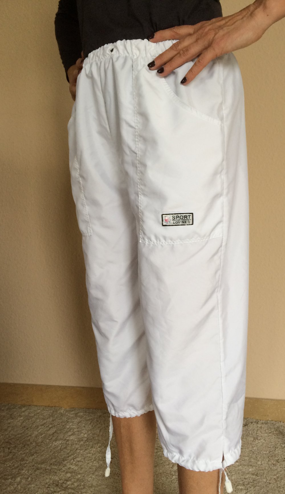 Sport Lovine Capri Sommer Haremshose Gr.38 weiß