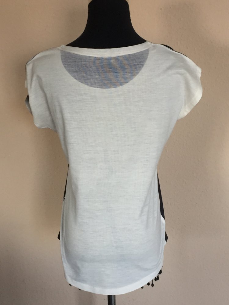 3 Statement Shirts Gr.S Schwarz Weiß diverse Materialien 