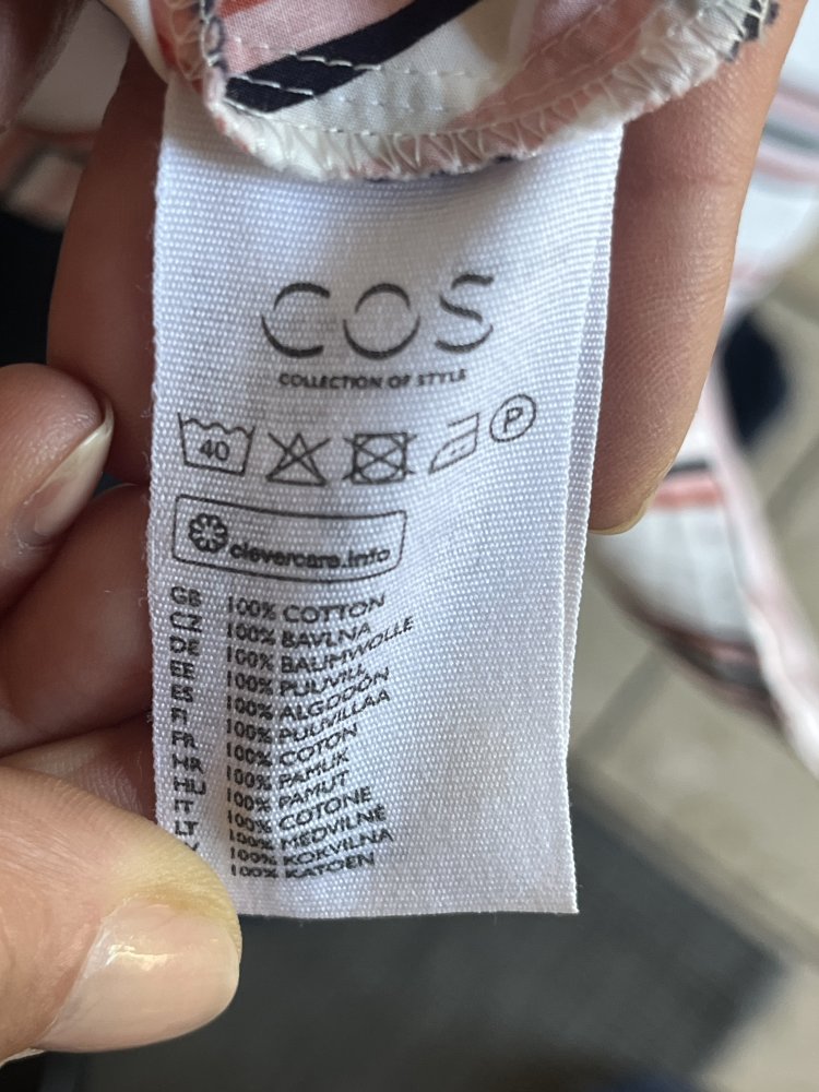 COS Sommerkleid gestreift Gr.34 weiß gestreift mit weitem Rockteil