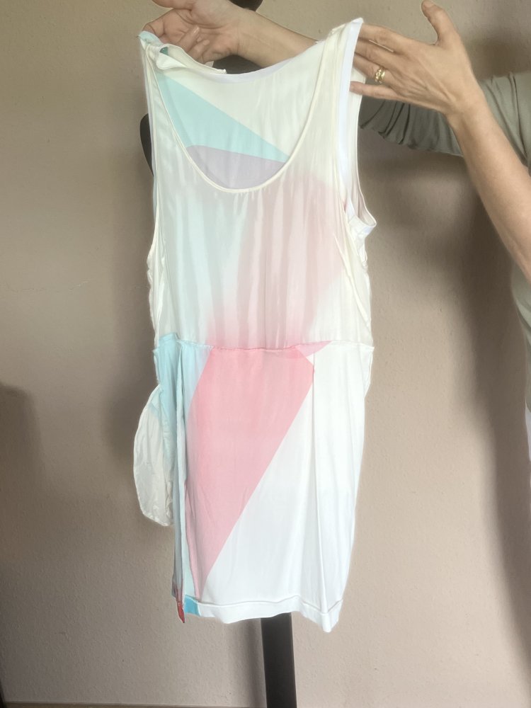 Sportmax Layer Etuikleid Gr.36 in weiß, rot, türkis