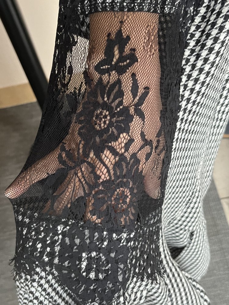 Rinascimento Hahnentritt Skaterkleid mit Spitze Rücken Gr.S/M