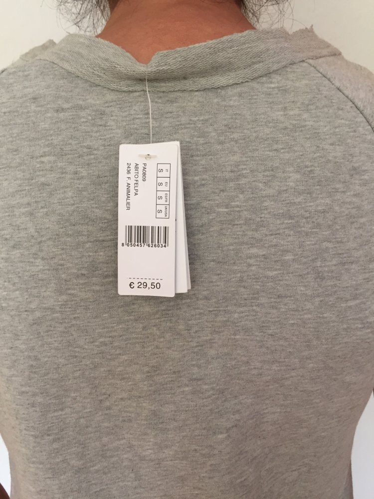 Calzedonia Shirt Top Gr.S vorne Satin hinten Sweatshirt, mit Animal Print auf dem Satin Vorderteil