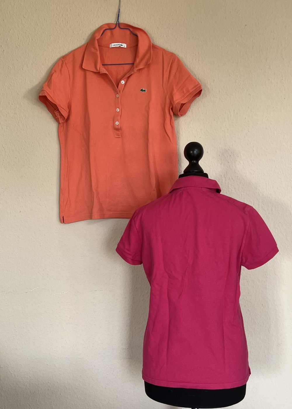 2 Lacoste Polo Shirts Gr.40/M Pink und Apricot