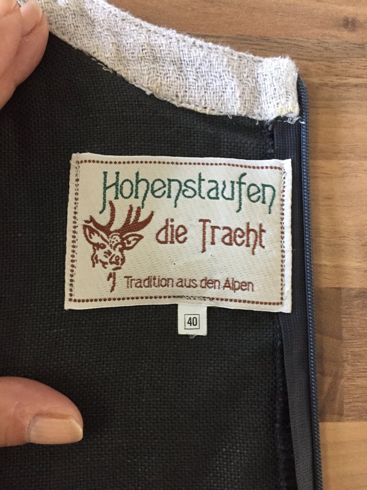 Hohenstaufen Dirndl Trachtenkleid Gr.40 Leinen grau flieder