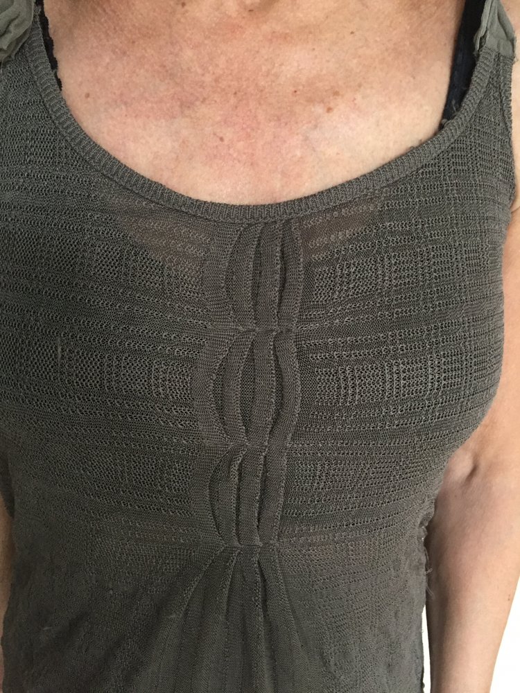 Noa Noa However Knit Sommer Feinstrick Tunika Top Gr.M Taupe Braun