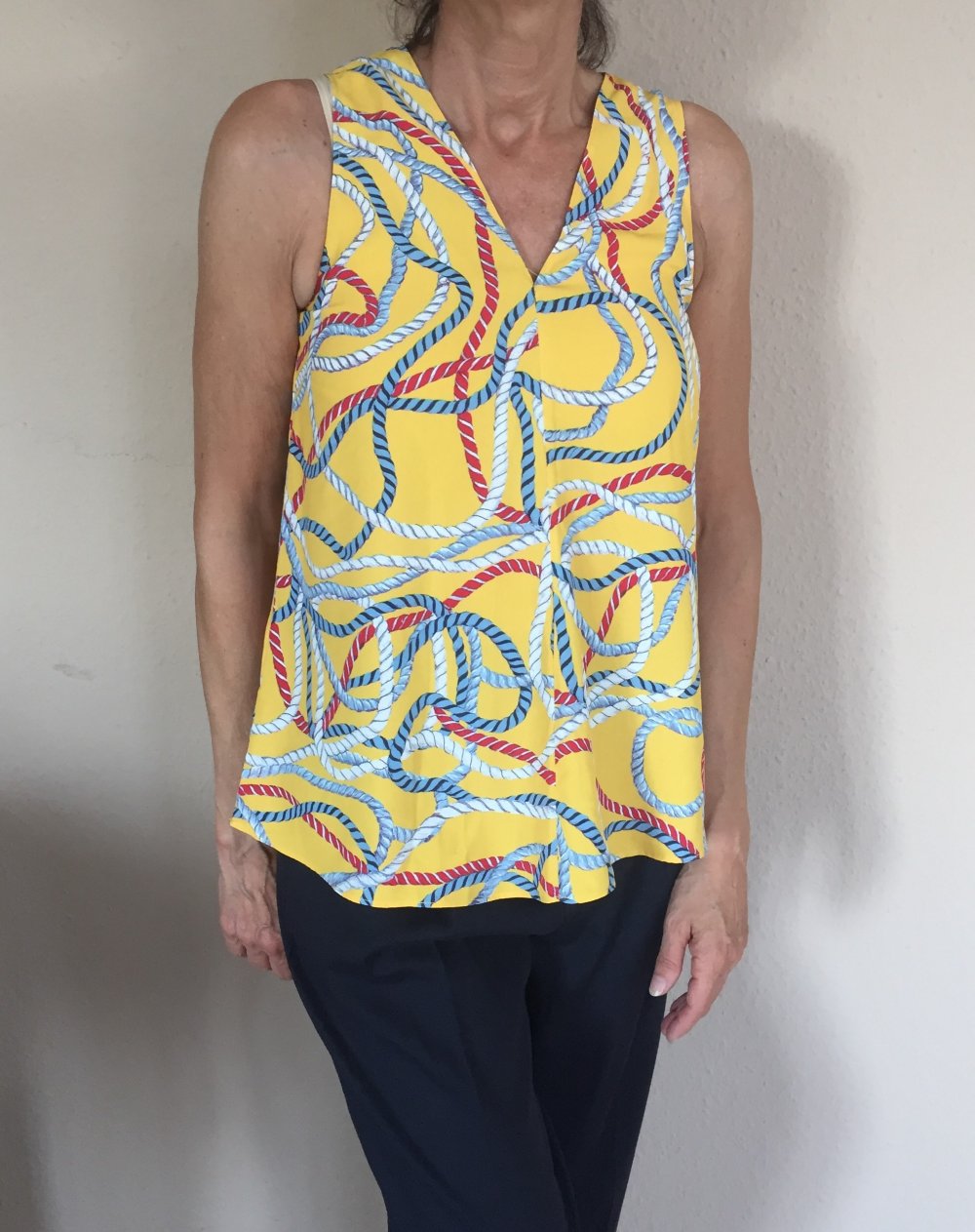 MNG Suit Tunika Bluse Gr.S ärmellos mit Seil Design Neu mit Etikett