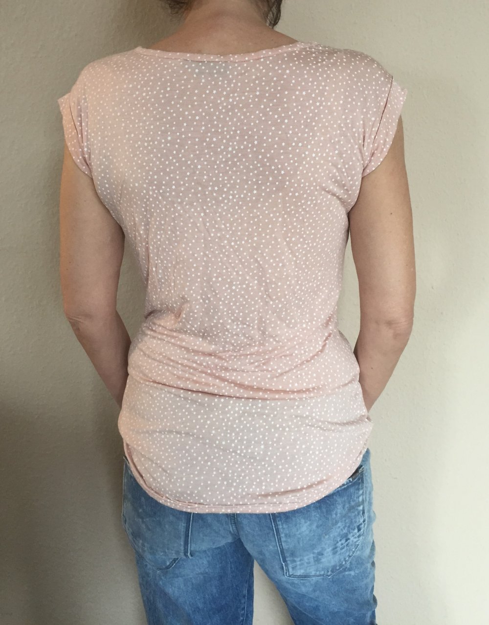 Sequel Sommer Long Shirt Rose mit weißen Sternchen Gr.M