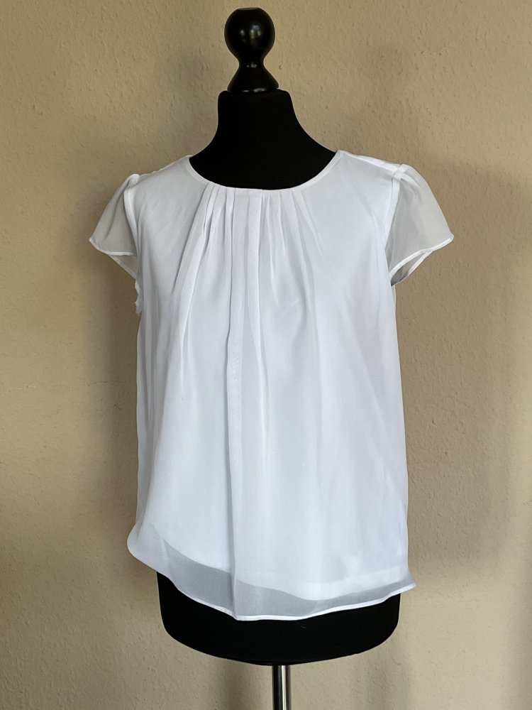 2 Orsay kurzarm Chiffon Blusen Gr.34 mit eingenähtem Unterhemd Farbe schwarz weiß