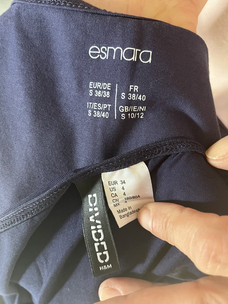 2 HM & Esmara Sommerkleidchen / Unterkleider Gr.XS/S dunkelblau