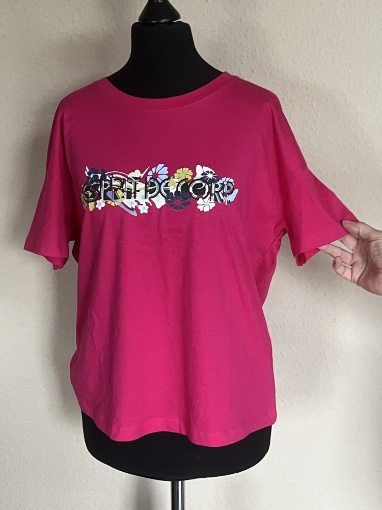 2 EDC by Esprit Sommer Basic T-Shirts Gr.S Pink Weiß Bunt, beide kaum getragen, Zustand wie Neu