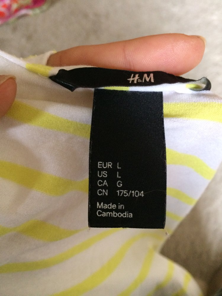 H&M Sommer Ringelkleid Gr.L gelb weiß gestreift A-Linie