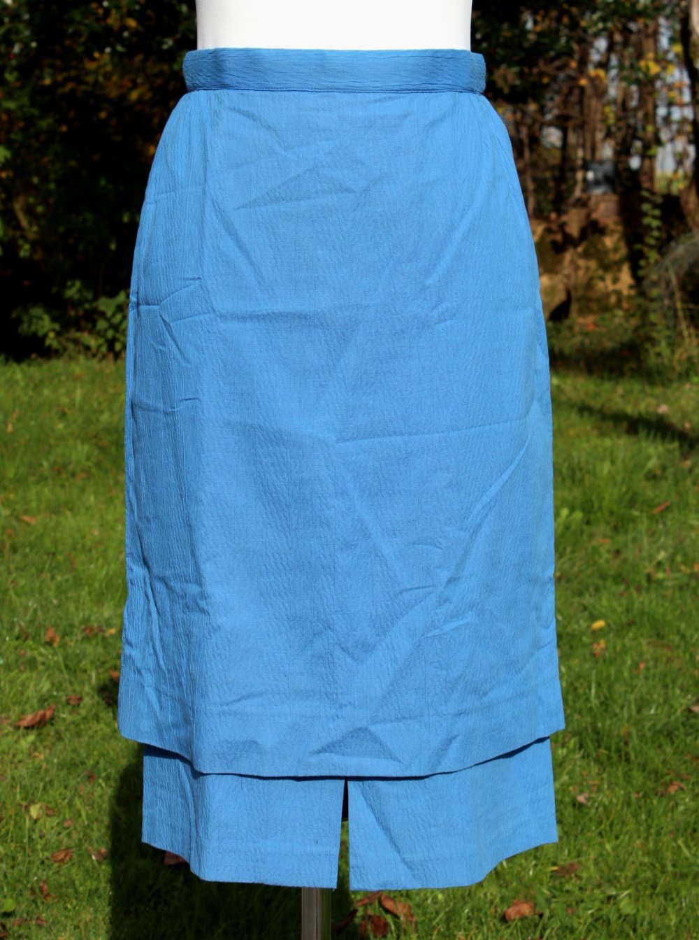 blauer True Vintage Taillenrock mit Struktur, Unikat, ca. Größe 38
