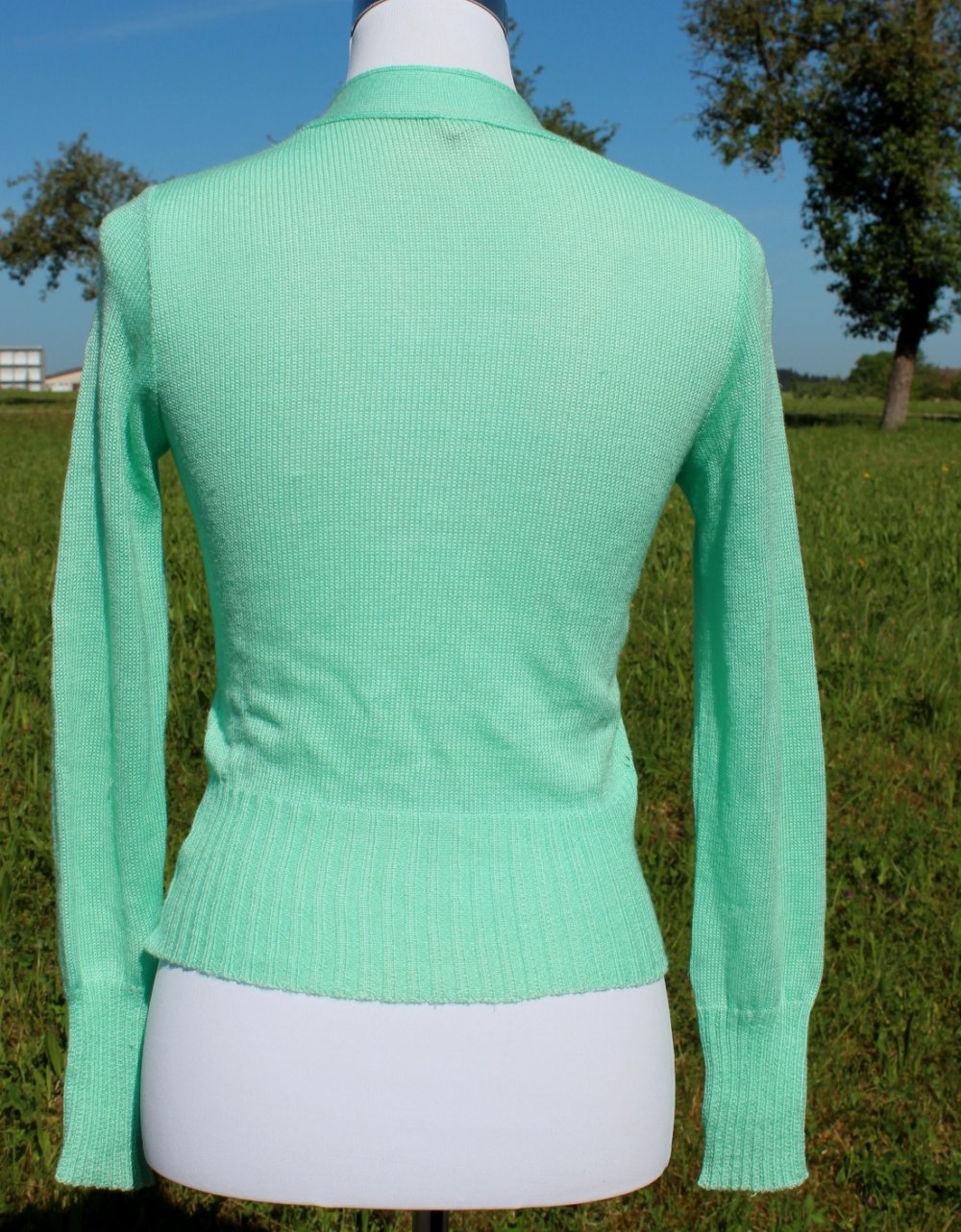 mintgrüne True Vintage Weste, Elcoseta, ca. Größe 34-36, Rockabilly, 1950er