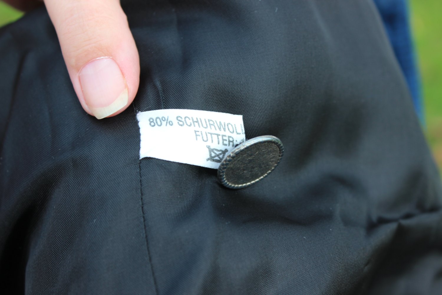 schwarze True Vintage Trachtenjacke, Alphorn, Größe 38