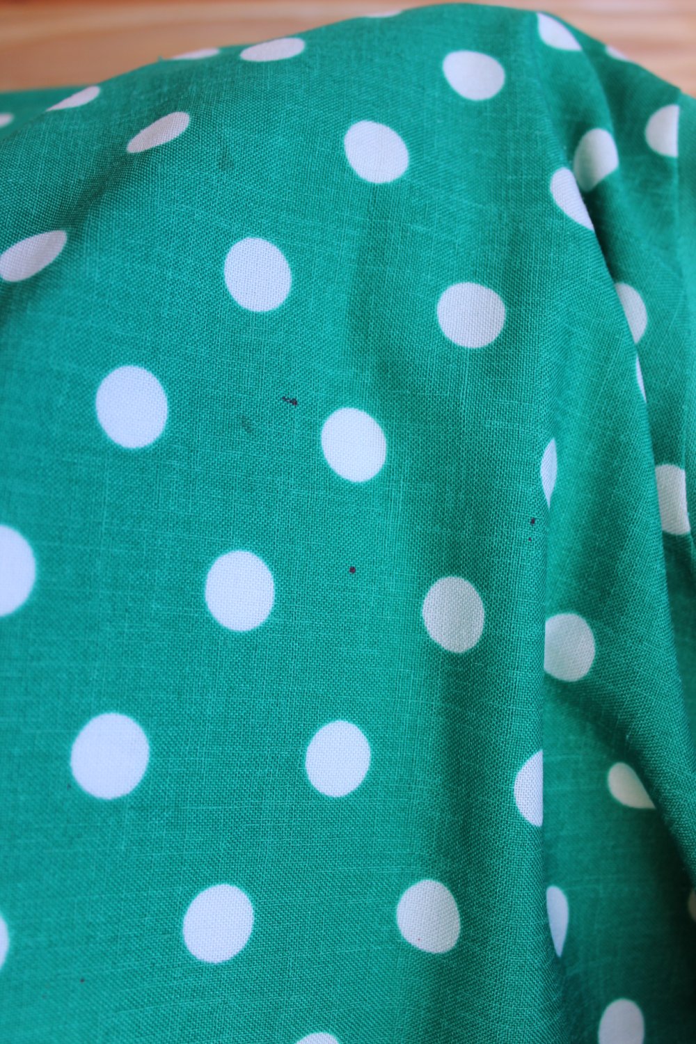 kurzes türkises True Vintagekleid mit weißen Punkten, ca. Größe 36, Polkadots, Sommerkleid
