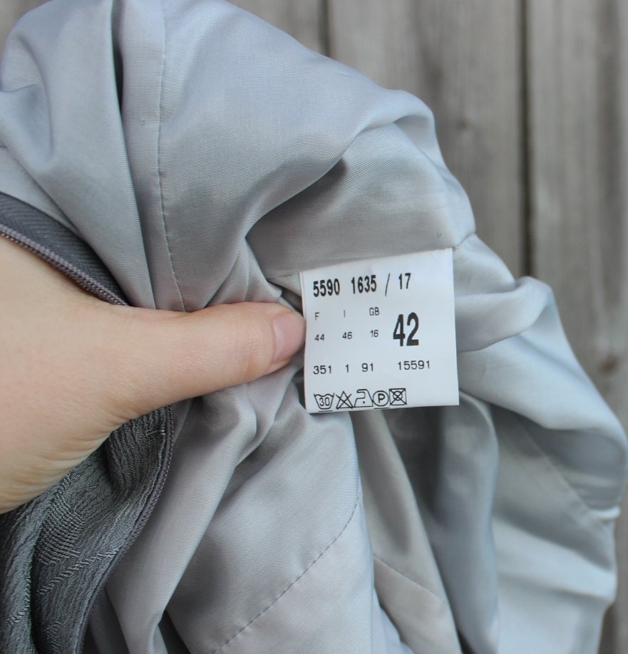 silber-graues True Vintage Etuikleid mit Blumenmuster, Betty Barclay, Größe 42