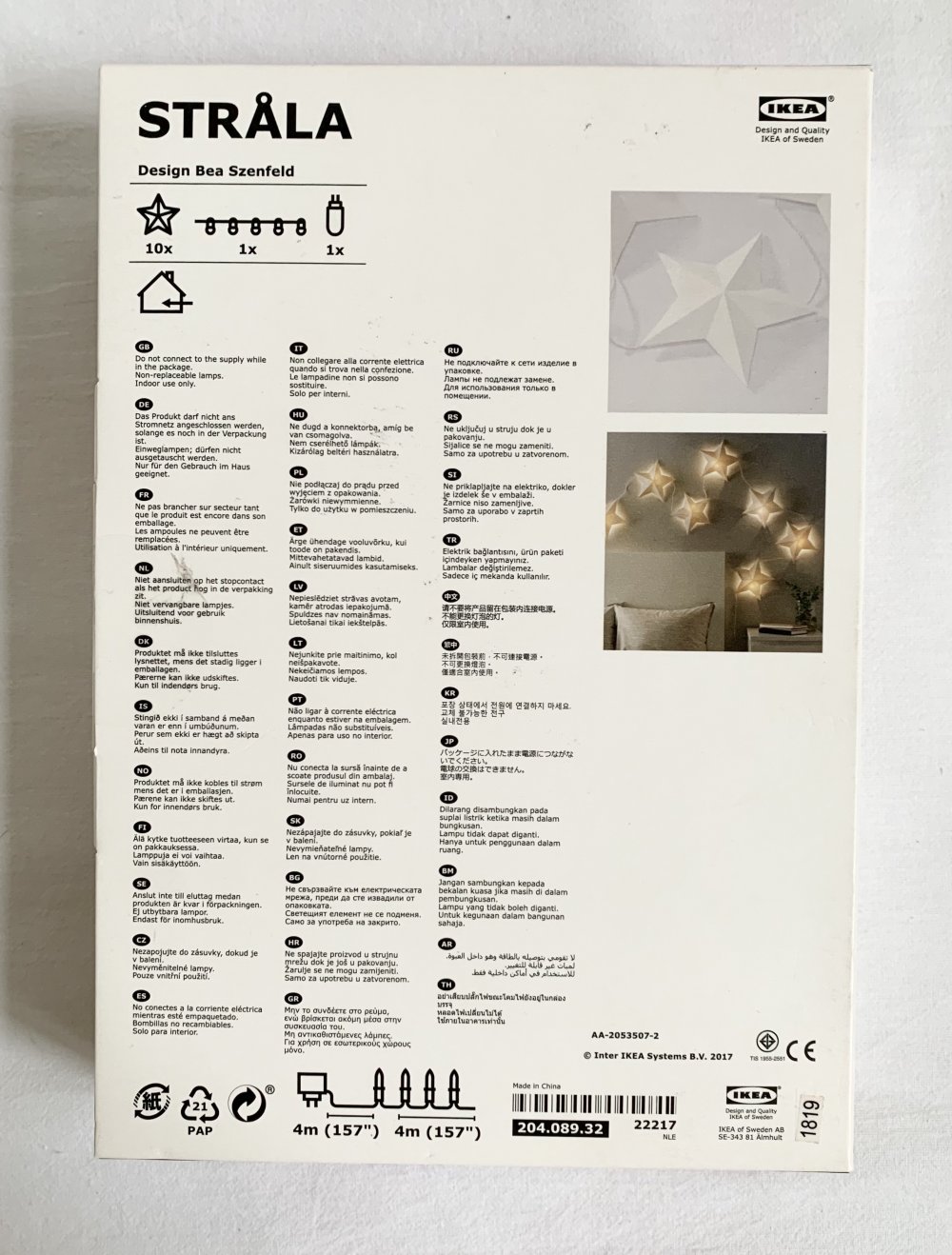 neue festliche weihnachtliche Ikea Strala Sternen Lichterkette