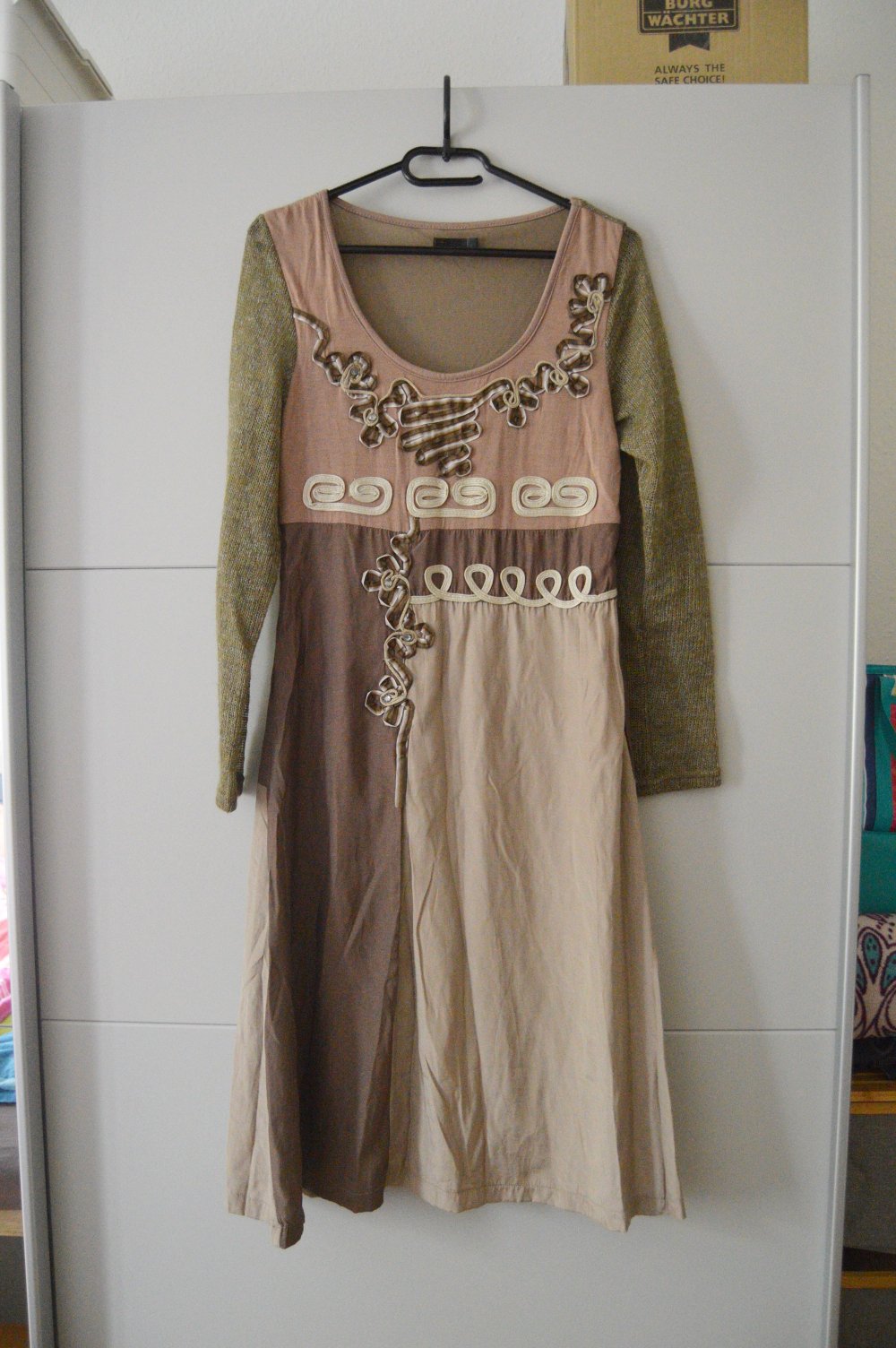 Herbst Kleid gr.L von Threenity vintage braun 