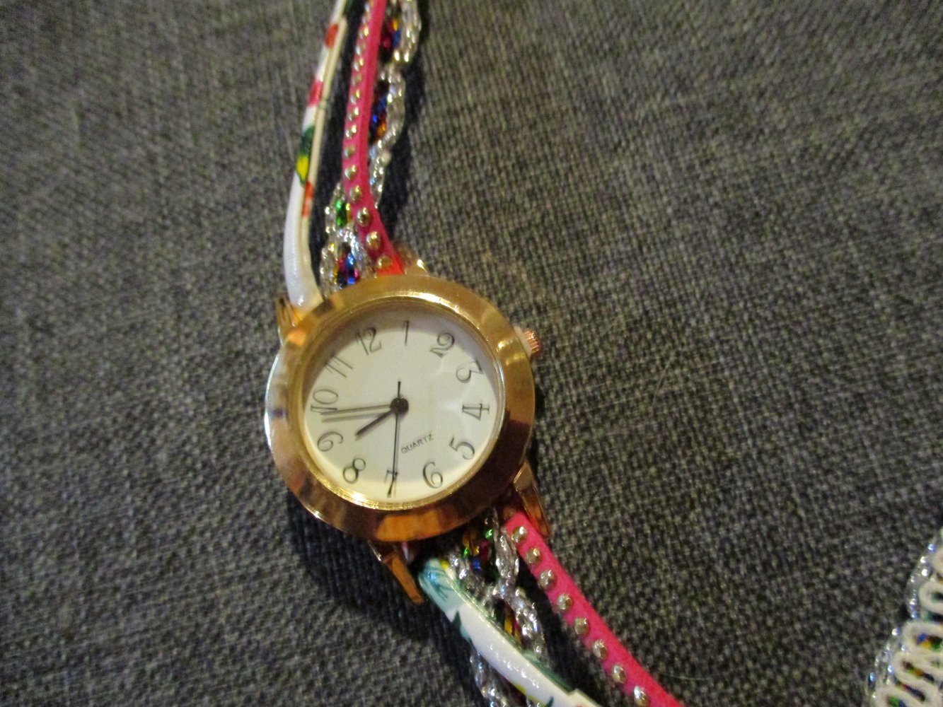 tolle neue armband - uhr, pink, weiß, bunt, glitzernd